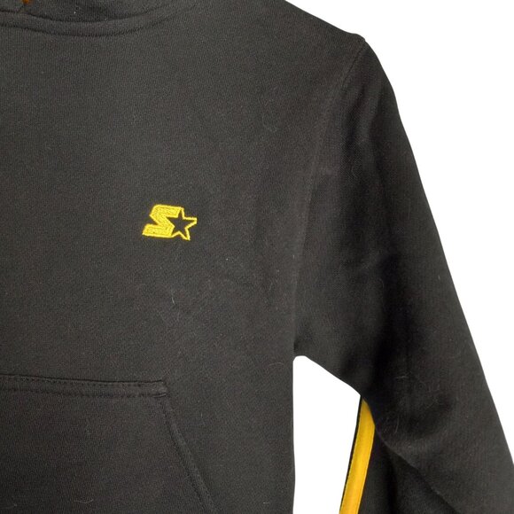 Starter Size S 6 7 Hoodie Sweatshirt Boys Fleece Black Yellow Logo NEW - Picture 4 of 6